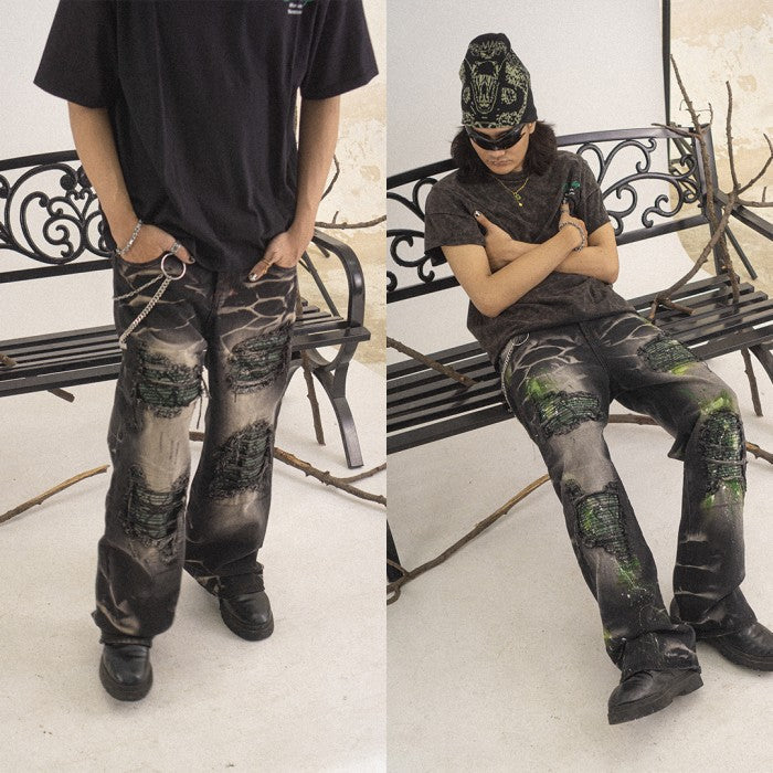 H1 Baggy Quad Viper - Burst of venom shadow grey - Jeans Pants