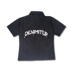 "DENIMITUP" embroidered work denim shirt - Black