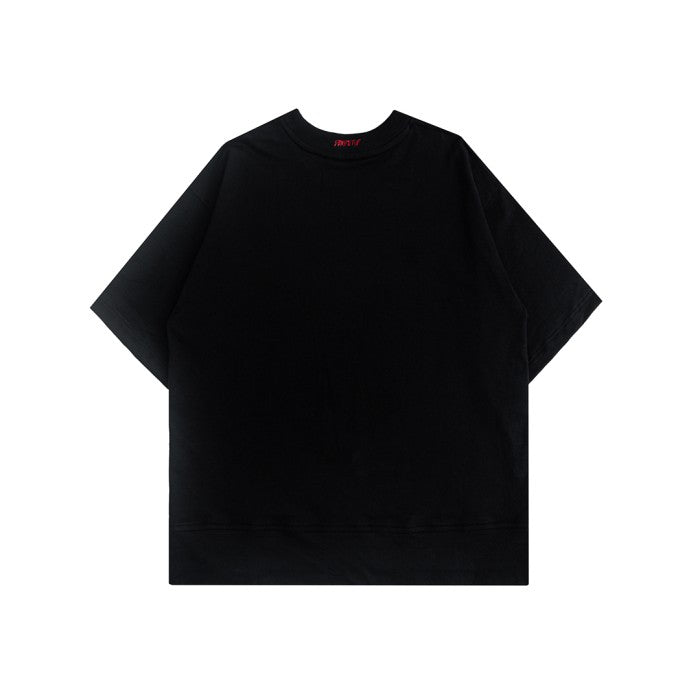 H Embroidered Denimitup Baby Terry - Black - T-Shirt