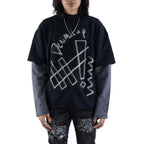 Denimitup trilogo double layer - Dual black tee - Long Sleeve T-Shirt