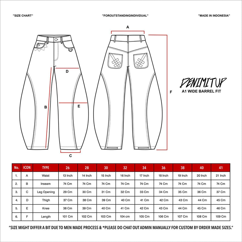 A1 Wide Barrel - Greyish Black - Jeans
