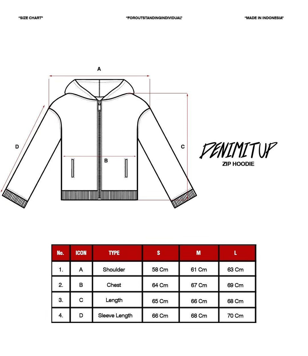 DENIMITUP Snowish Black Zip - Hoodie