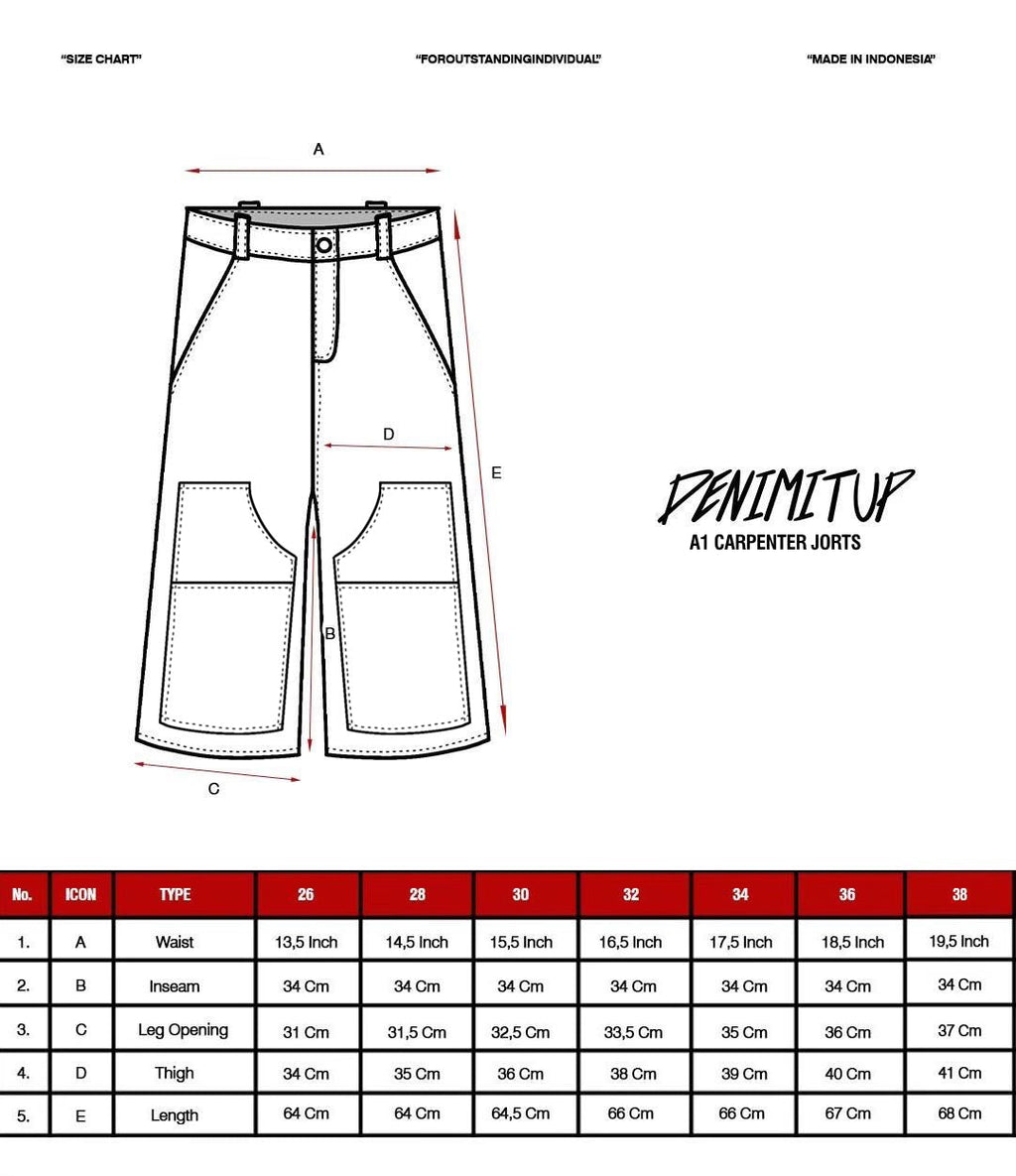 A1 carpenter jorts - Ice white - Men Short Pants