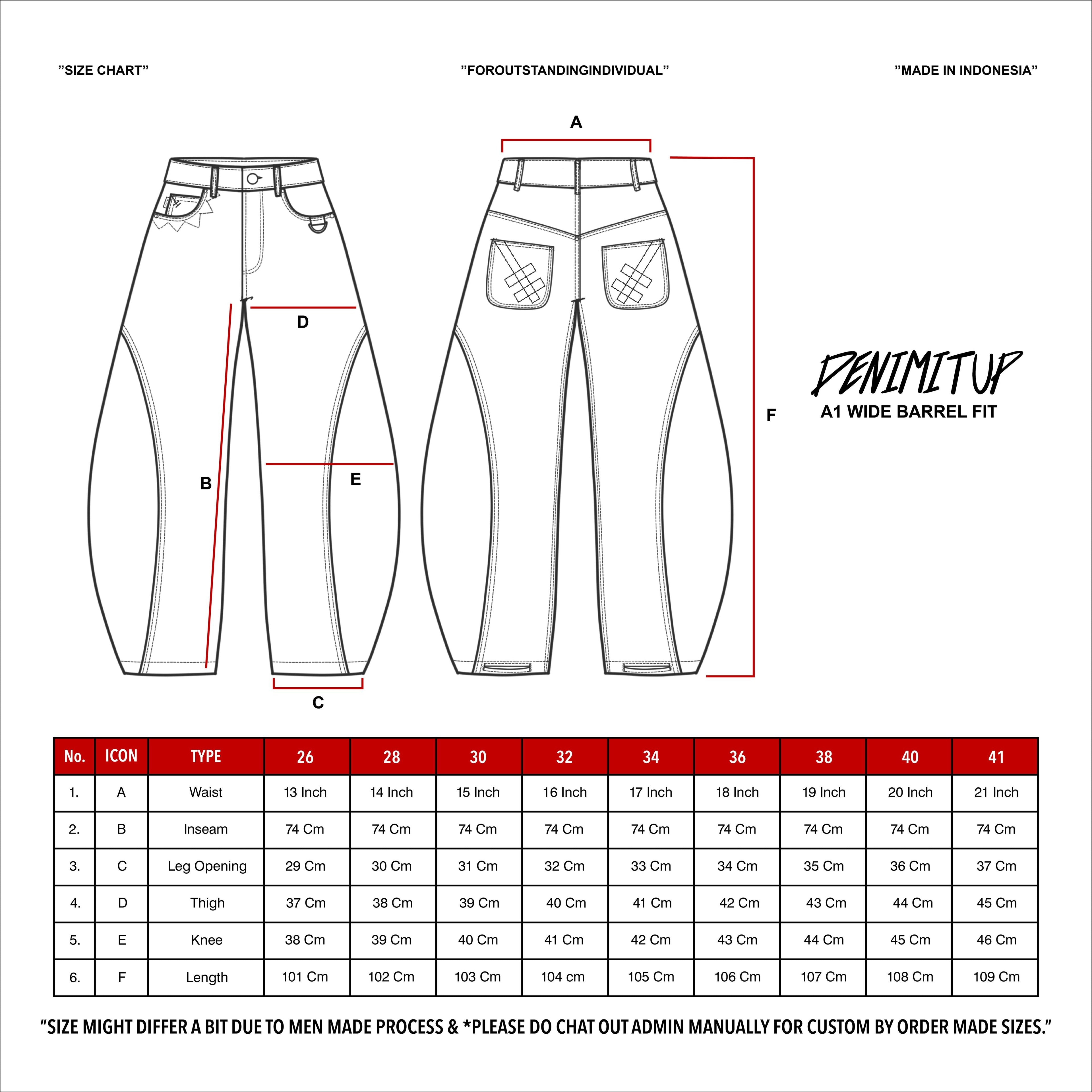 A1 Wide Barrel - Grain Dual Stone - Jeans