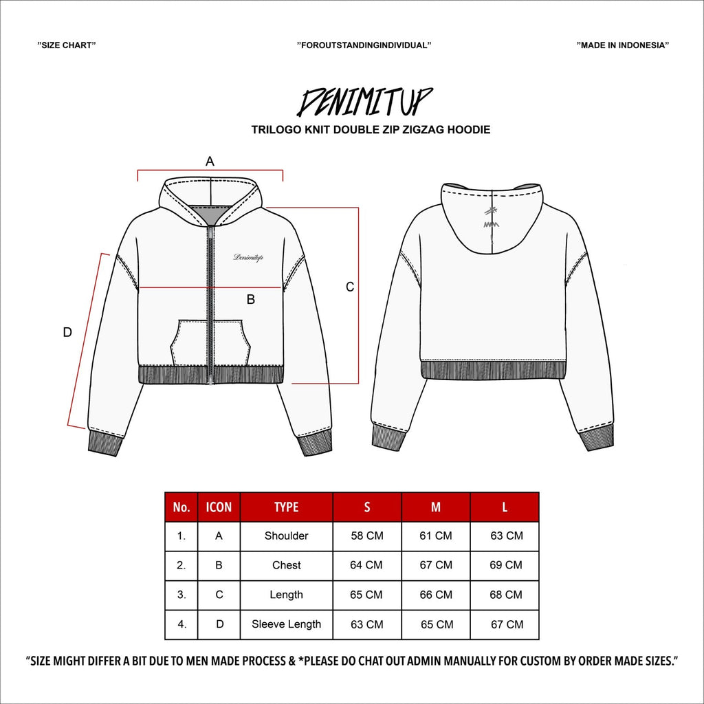 Denimitup Trilogo Knit Double Zip - Dark Grey - Hoodie