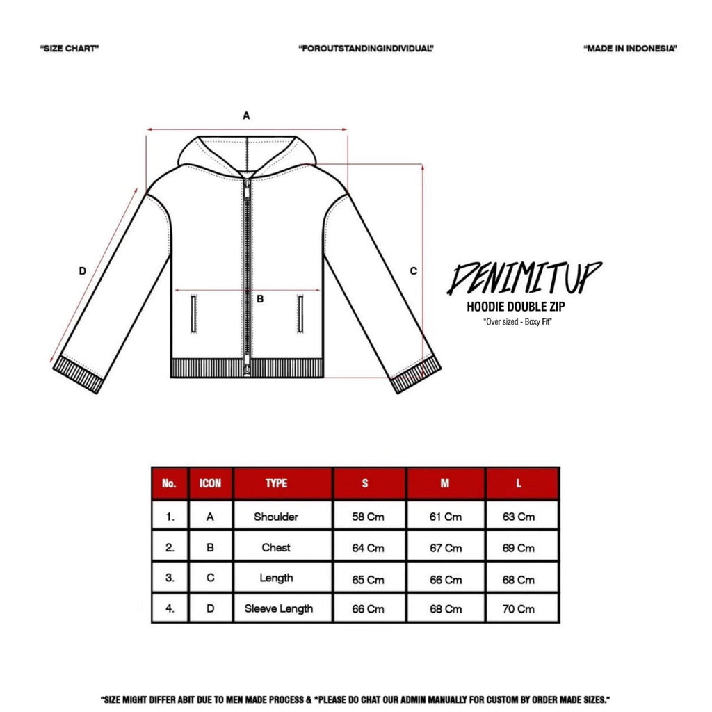 Denimitup Trilogo Double Zip - Light Grey - Hoodie