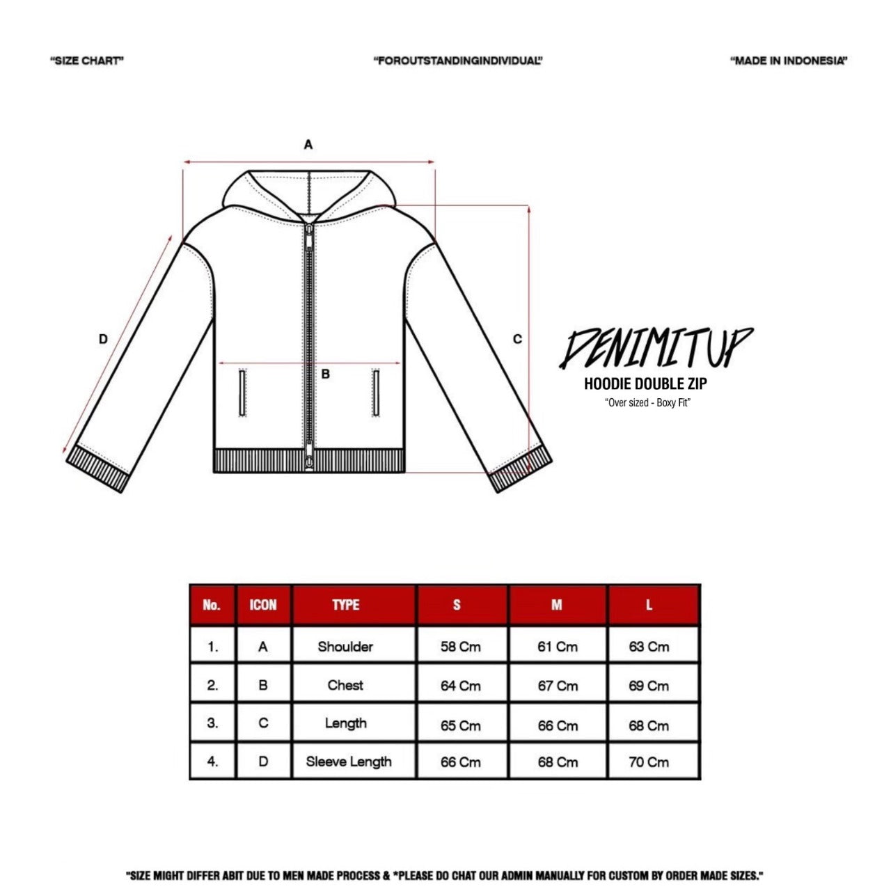 Denimitup Trilogo Double Zip - Light Grey - Hoodie
