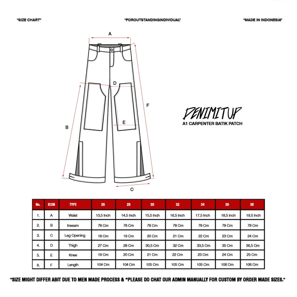 A1 carpenter batik - Vintage blue - Jeans Pants