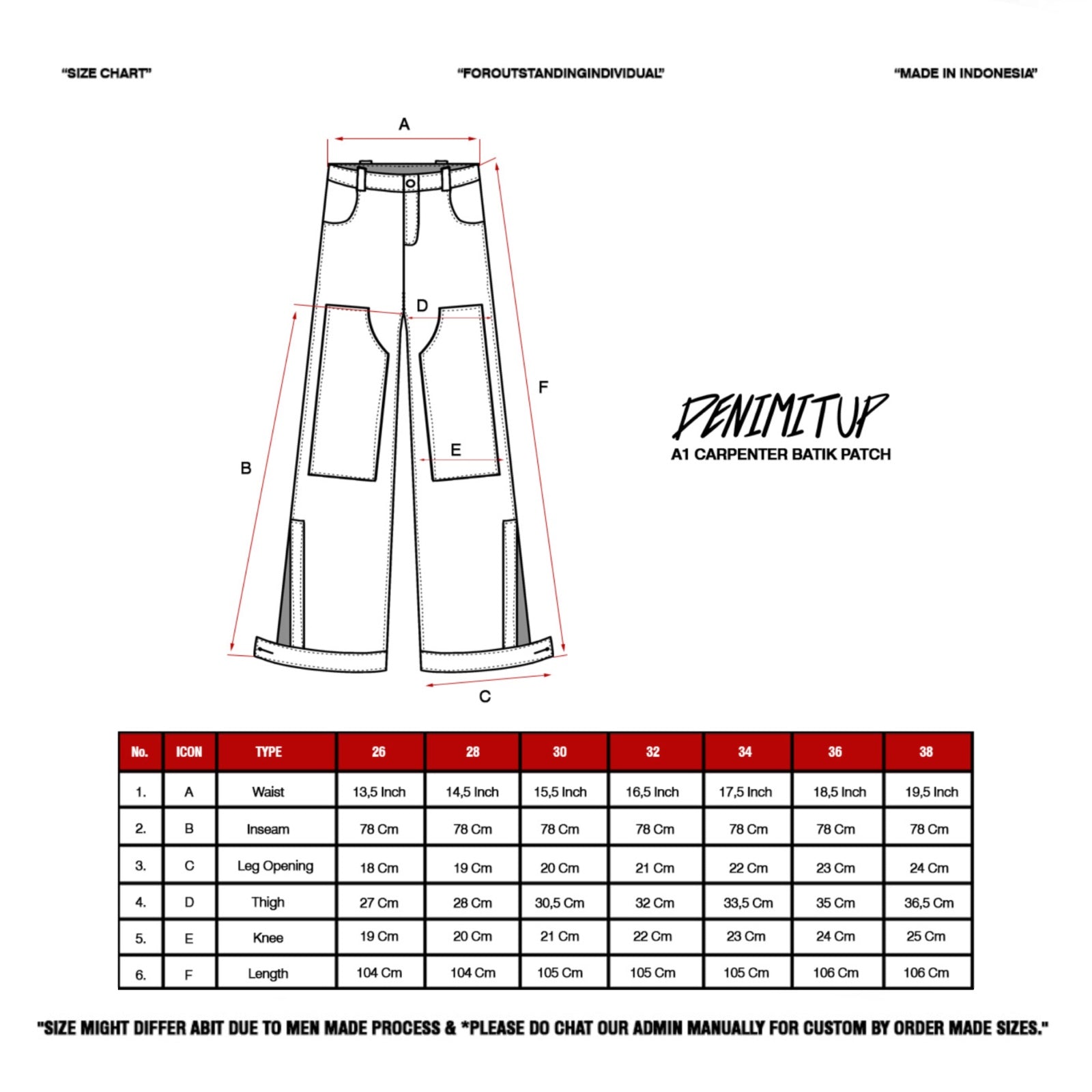 A1 carpenter batik - Vintage blue - Jeans Pants