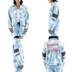 A1 Jacket Songket batik - Light blue splashes - Men Jacket