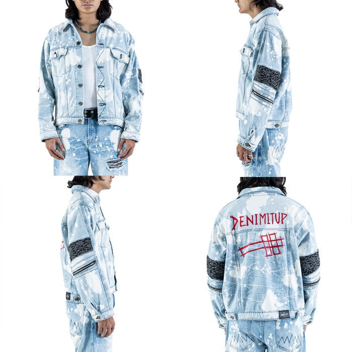 A1 Jacket Songket batik - Light blue splashes - Men Jacket