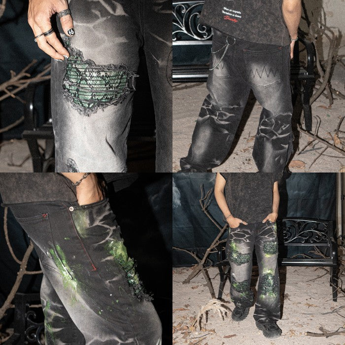 H1 Baggy Quad Viper - Burst of venom shadow grey - Jeans Pants