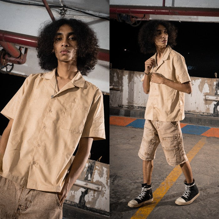 DENIMITUP WORK SHIRT - Beige - Shirt
