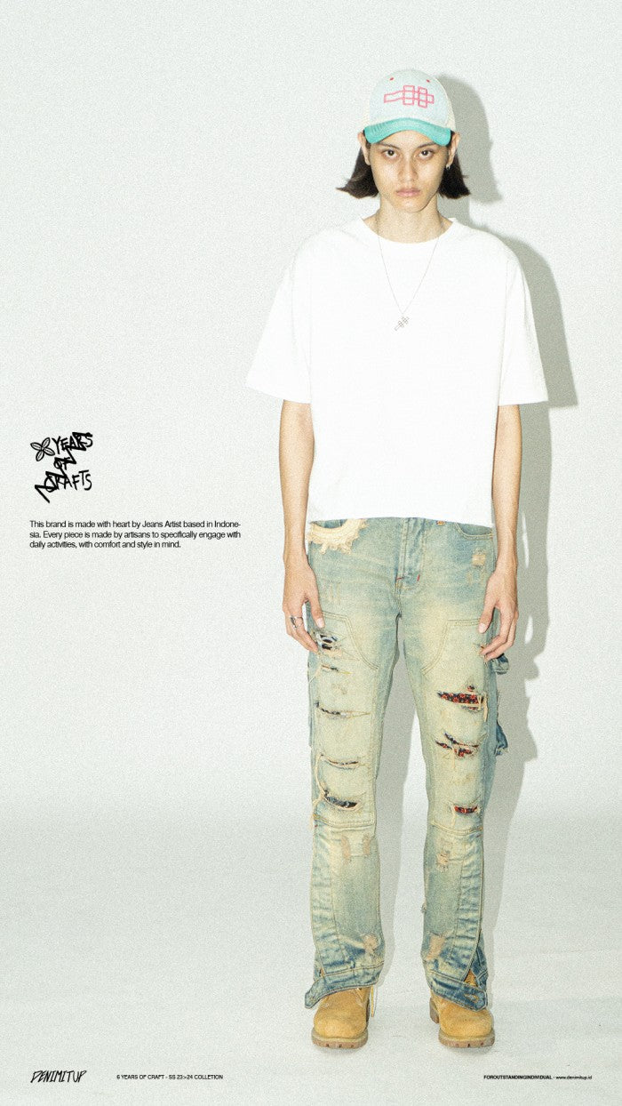 A1 carpenter batik - Vintage blue - Jeans Pants