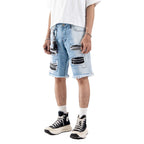 H1 quad leather short - Side light blue wash - Short Pants