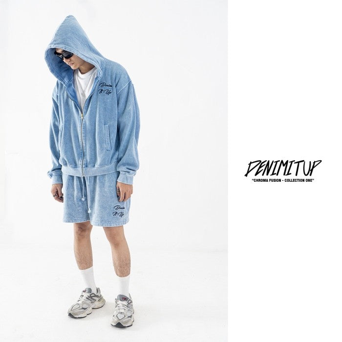 DENIMITUP Sweat Short - Snowish Blue Turkish - Short Pants