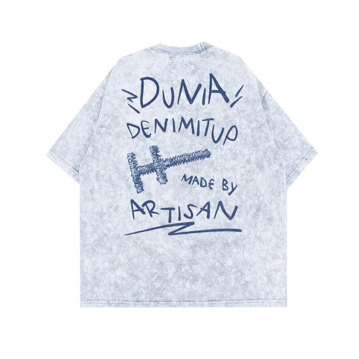 Dunia Denimitup! - Washed artsy White/White - T-Shirt