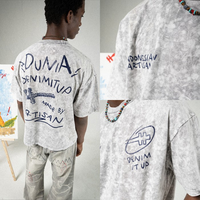 Dunia Denimitup! - Washed artsy White/White - T-Shirt