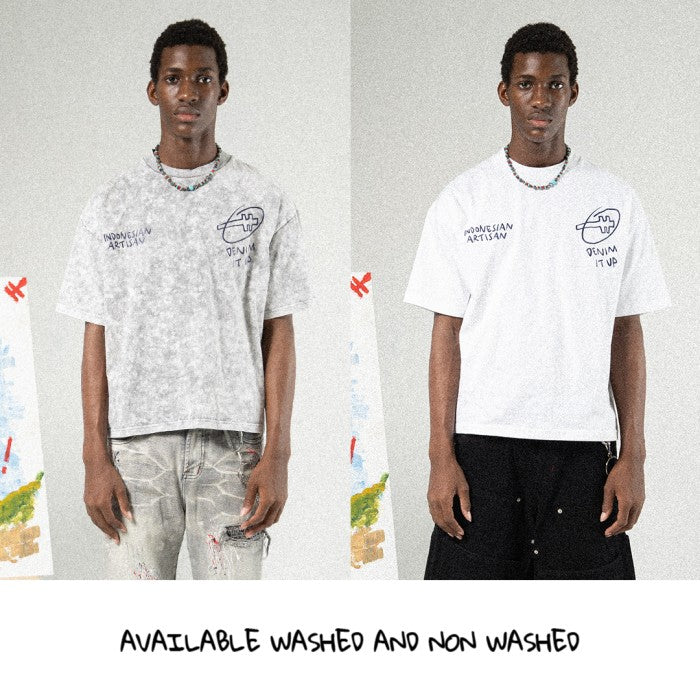 Dunia Denimitup! - Washed artsy White/White - T-Shirt
