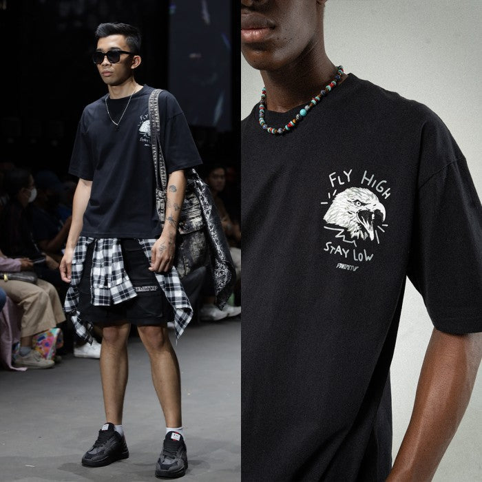 DENIMITUP Fly High Stay Low - Black tee - T-Shirt