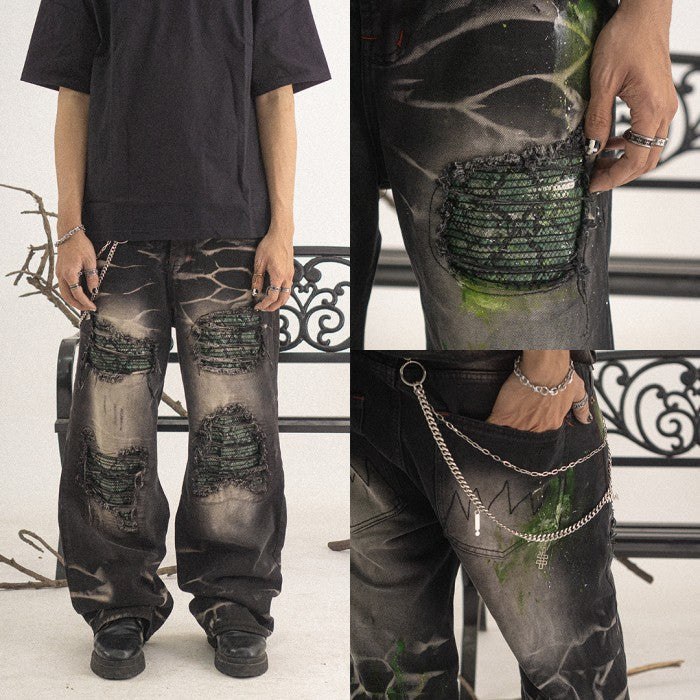 H1 Baggy Quad Viper - Burst of venom shadow grey - Jeans Pants