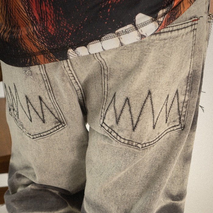 H1 baggy tri biker - Acid grey - Jeans Pants