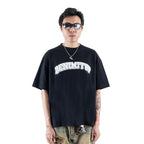 DENIMITUP Logo Tee - White On Black - T-Shirt