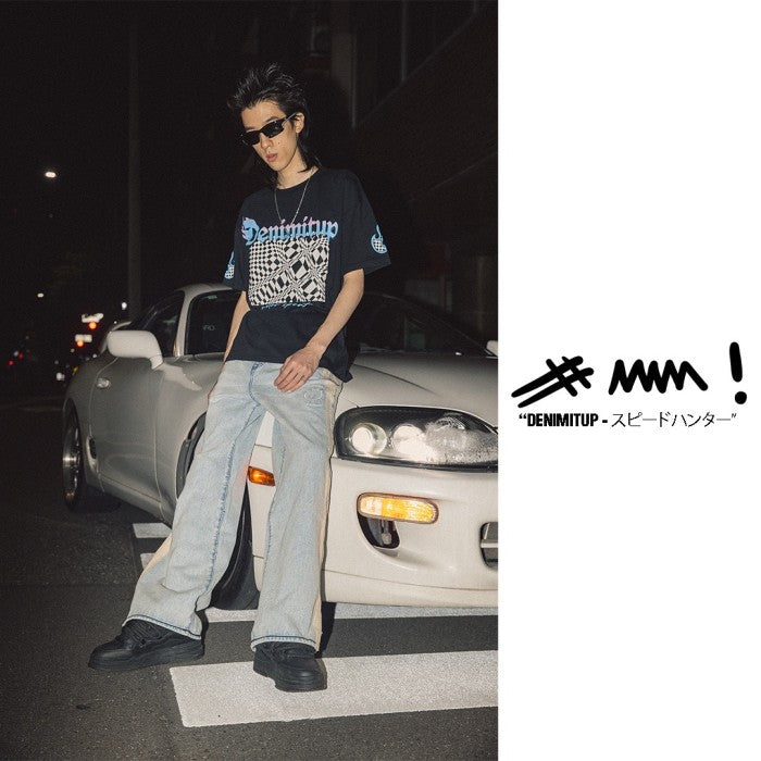 DENIMITUP Cheqered Flag Tee - Japan Black - T-Shirt