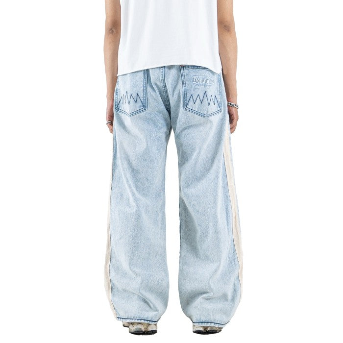 H1 Baggy Duo Stripes - Snowish Asphalt Blue - Jeans Pants