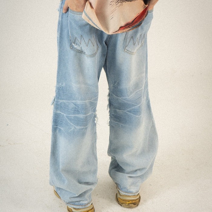 H1 baggy tri biker - Ice blue - Jeans Pants