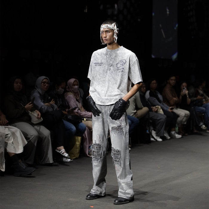 Dunia Denimitup! - Washed artsy White/White - T-Shirt