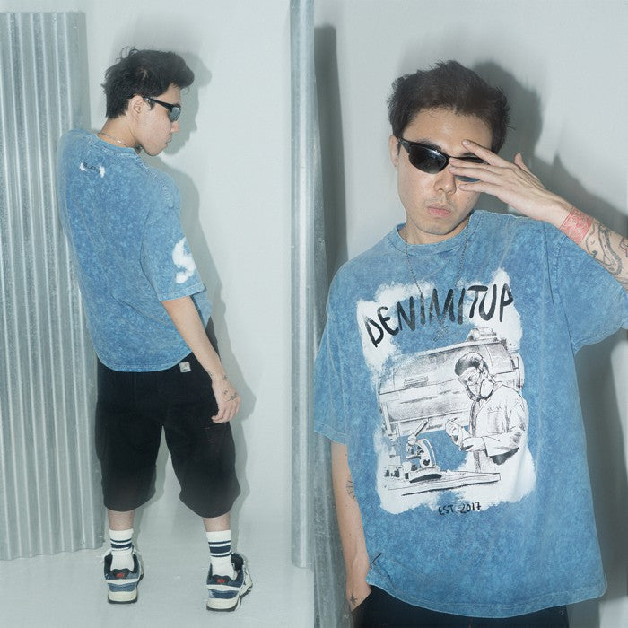 Denimitup I feel like Patron - Snowish ice blue tee - T-Shirt