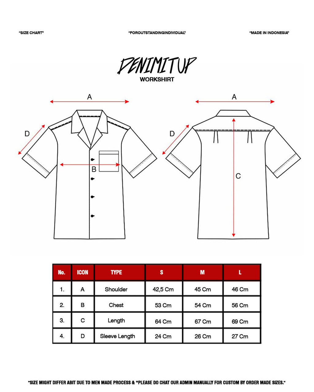 "DENIMITUP" embroidered work denim shirt - Black
