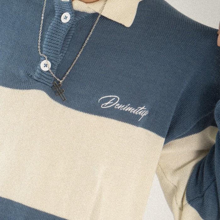 Knitwear DENIMITUP - Stripes blue and white - Long Sleeve T-Shirt