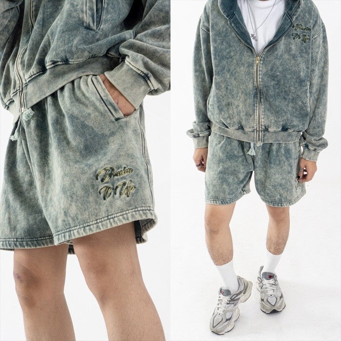 DENIMITUP Sweat Short - Snowish Chroma Green - Short Pants