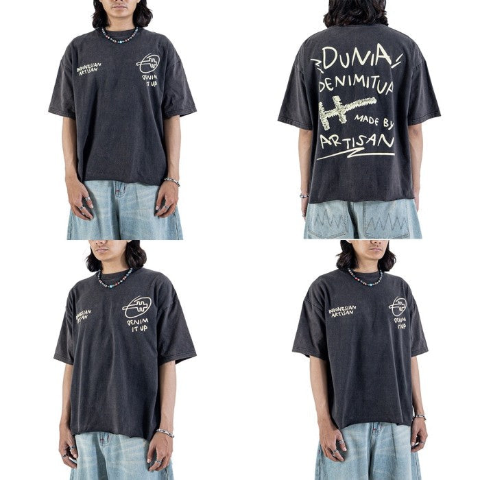 Dunia Denimitup! - Washed Artsy Black Tee - T-Shirt