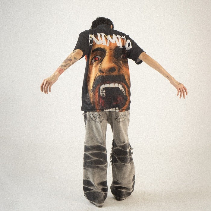 H1 baggy tri biker - Acid grey - Jeans Pants