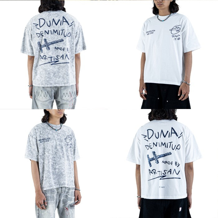 Dunia Denimitup! - Washed artsy White/White - T-Shirt