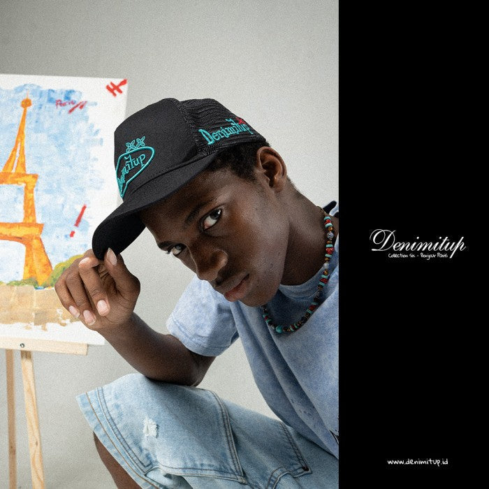 DENIMITUP  Trucker Hat kawung - Black - Hat