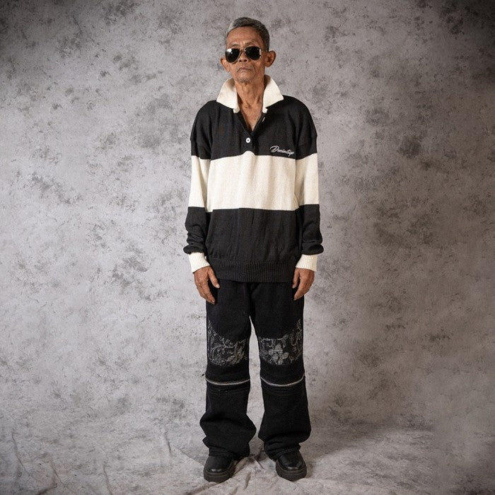 Knitwear DENIMITUP - Stripes black and white - Long Sleeve T-Shirt