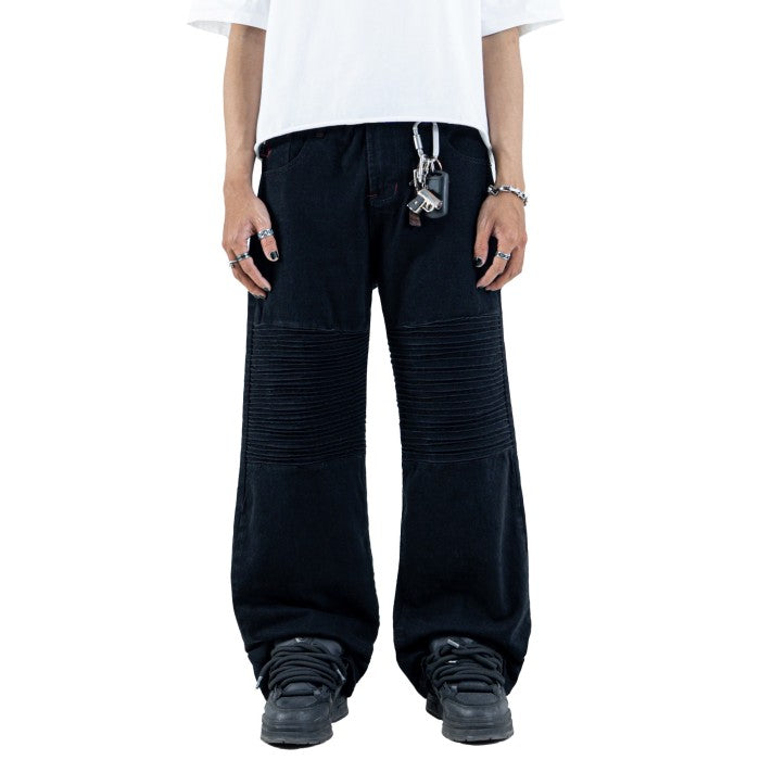 H1 baggy moto biker - Black - Jeans Pants