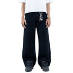 H1 baggy moto biker - Black - Jeans Pants