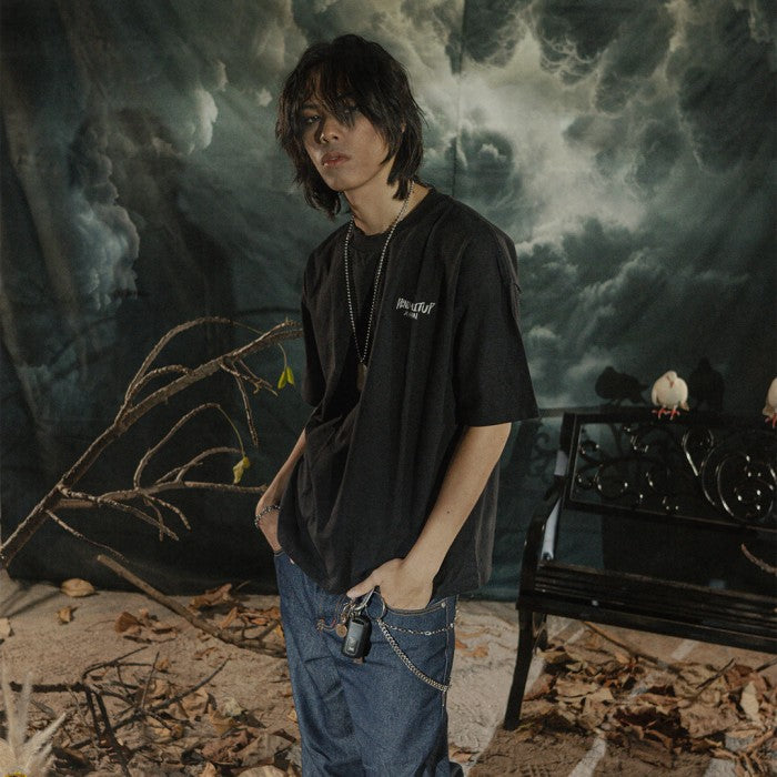 Denimitup embroidered - Black tee - T-Shirt