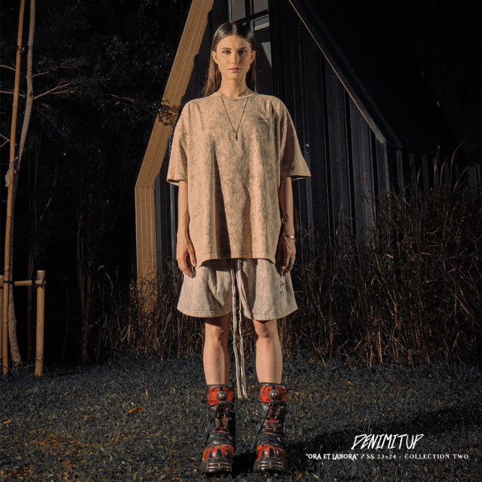 DENIMITUP Sweat Short - Desert Beige - Short Pants