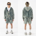 DENIMITUP Sweat Short - Snowish Chroma Green - Short Pants