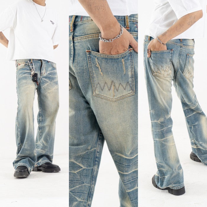 H1 baggy - Cream blue - Jeans Pants