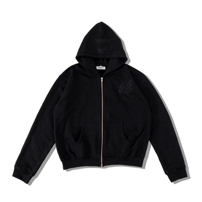 DENIMITUP trilogo zip hoodie - Black - Hoodie