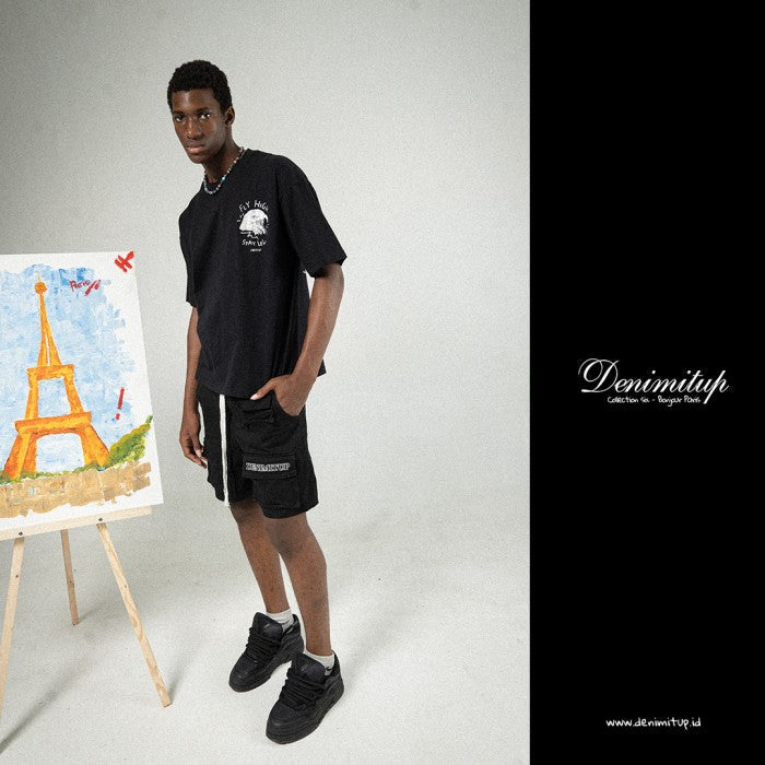 DENIMITUP canvas twill pants - Black - Short Pants