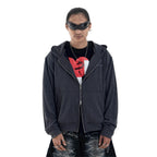 Denimitup Trilogo Knit Double Zip - Dark Grey - Hoodie