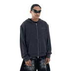 Denimitup Trilogo Knit Double Zip - Dark Grey - Hoodie